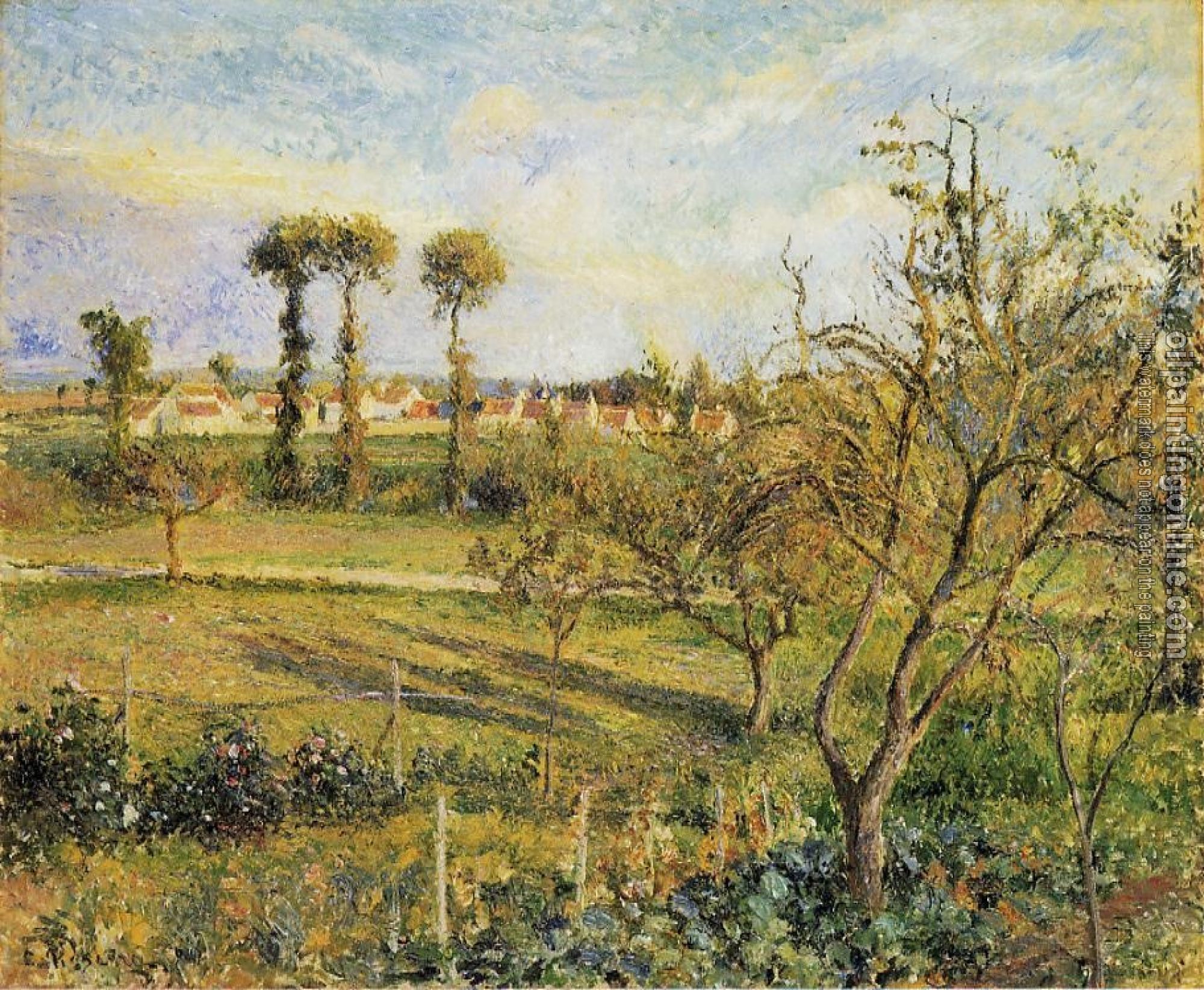 Pissarro, Camille - Sunset at Valhermeil, near Pontoise